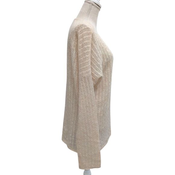 Margaret O' Leary Cashmere Spun Silk Sweater Women's L Relaxed Fit Cream/Ivory - Picture 3 of 8